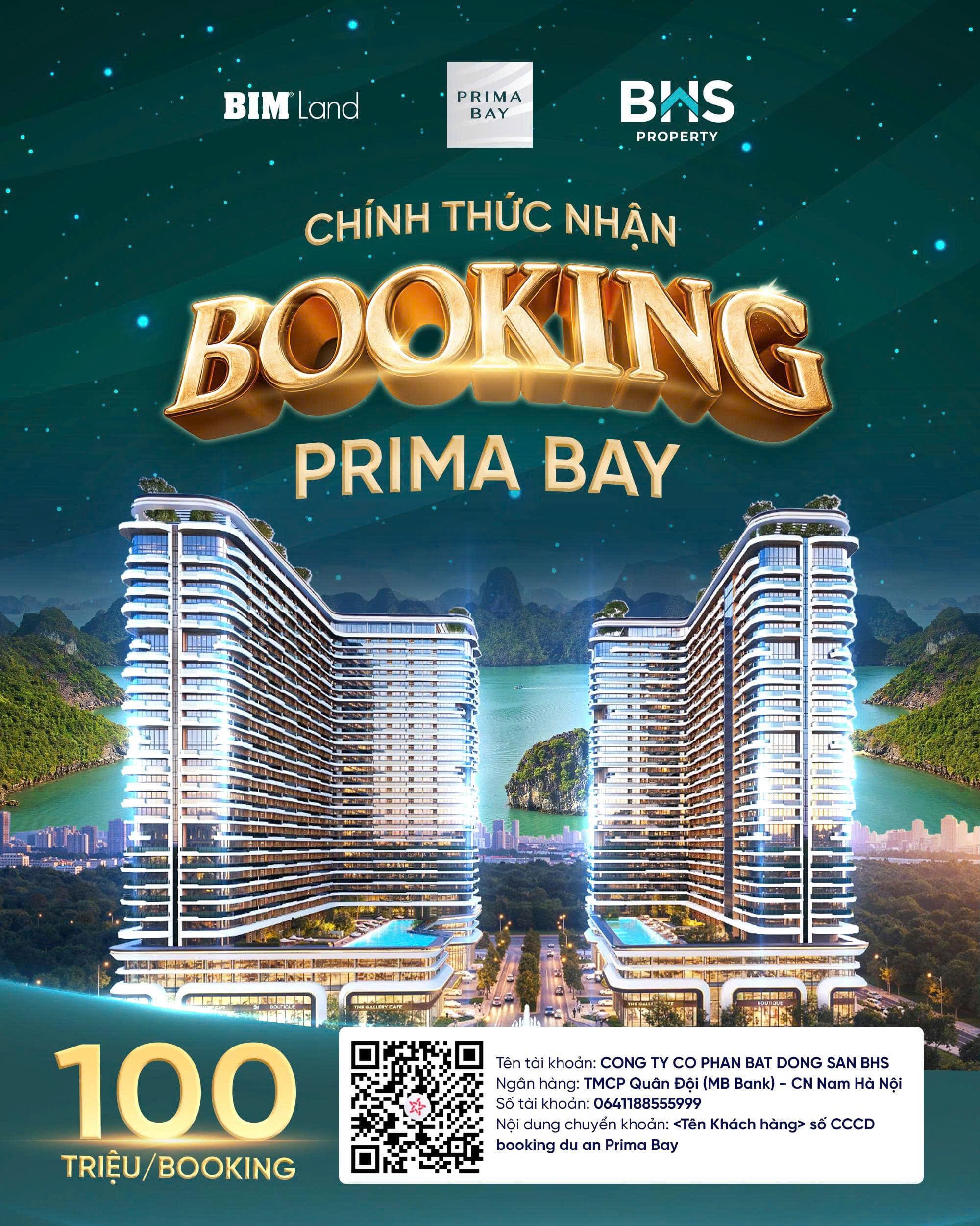 Giao diện hướng dẫn thực hiện thủ tục BookingPrimaBay chính thức.